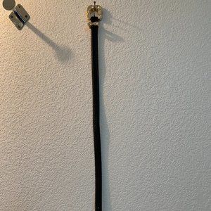 vintage Leatherock black leather belt with jewels